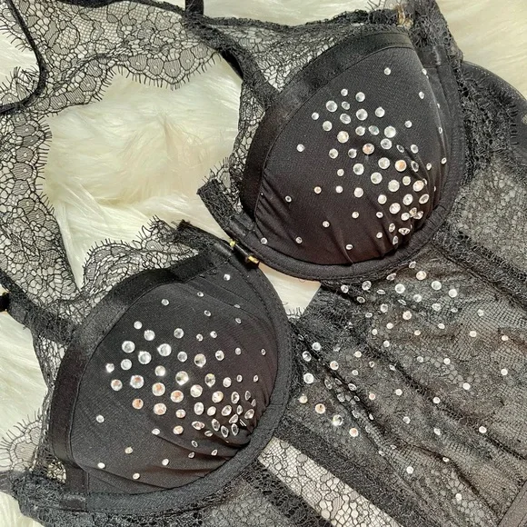 36C Vs Victoria’s Secret Crystal Fashion Show scandalousSeduction garter bustier - Picture 7 of 11